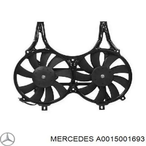 Купити A0015001693 Mercedes Дифузор радіатора кондиціонера, в зборі з крильчаткою і двигуном