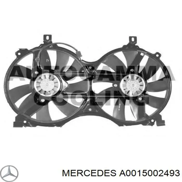 A0015002493 Mercedes електровентилятор охолодження в зборі (двигун + крильчатка)