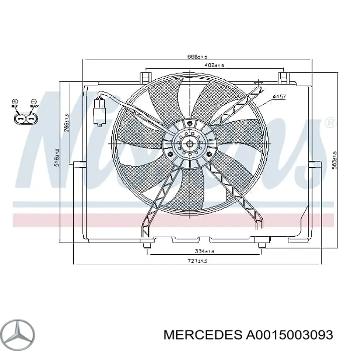 Дифузор радіатора охолодження, в зборі з двигуном і крильчаткою Mercedes A0015003093 ціна, від 63.35 USD