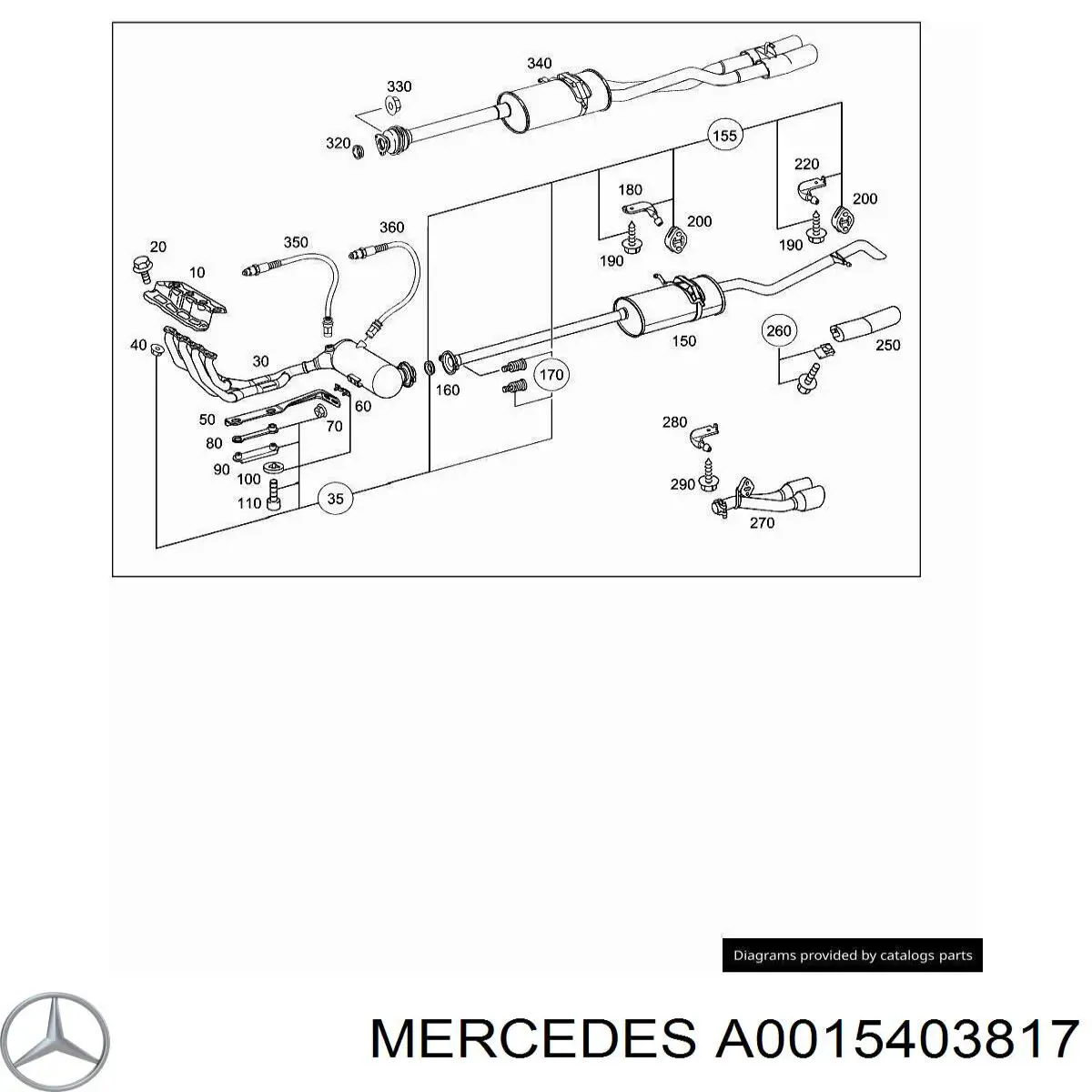 Лямбда-зонд, датчик кисню після каталізатора Mercedes 15403817