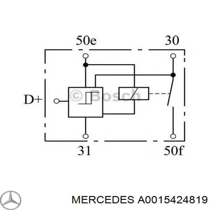 Реле стартера A0015424819 Mercedes
