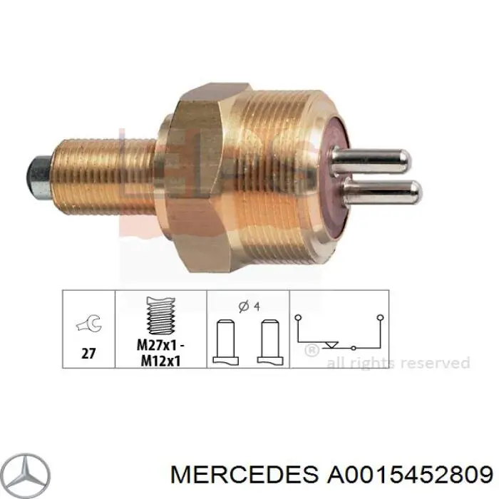 Датчик ліхтарів заднього ходу Mercedes A0015452809 ціна, від 12.98 USD