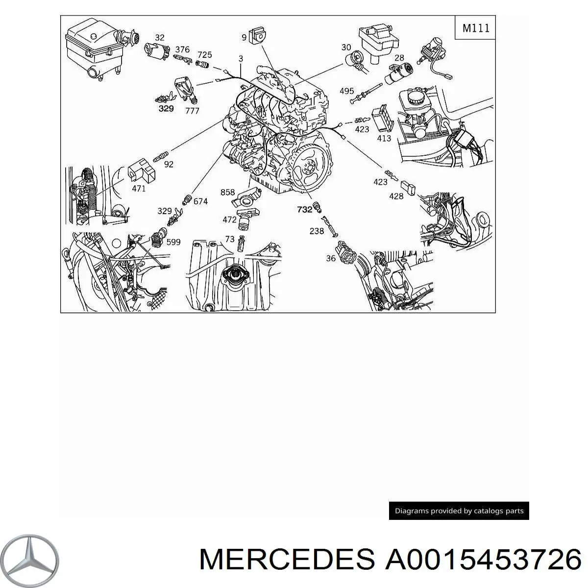 Пін (наконечник) дроту Mercedes A0015453726 ціна, від 5.46 USD
