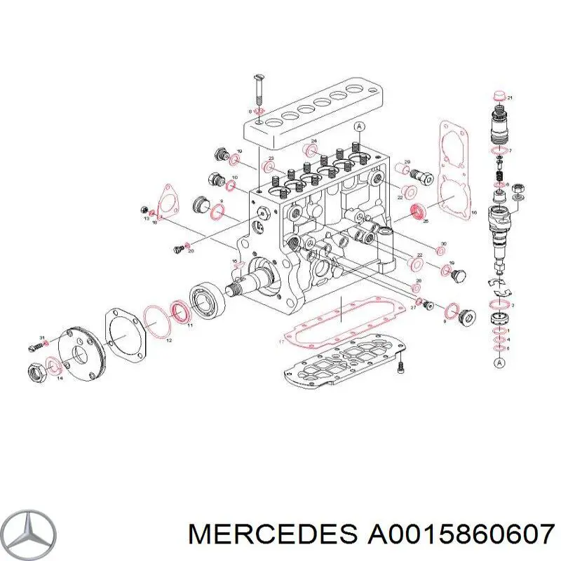 Ремкомплект ПНВТ Mercedes A0015860607 ціна, від 31.17 USD