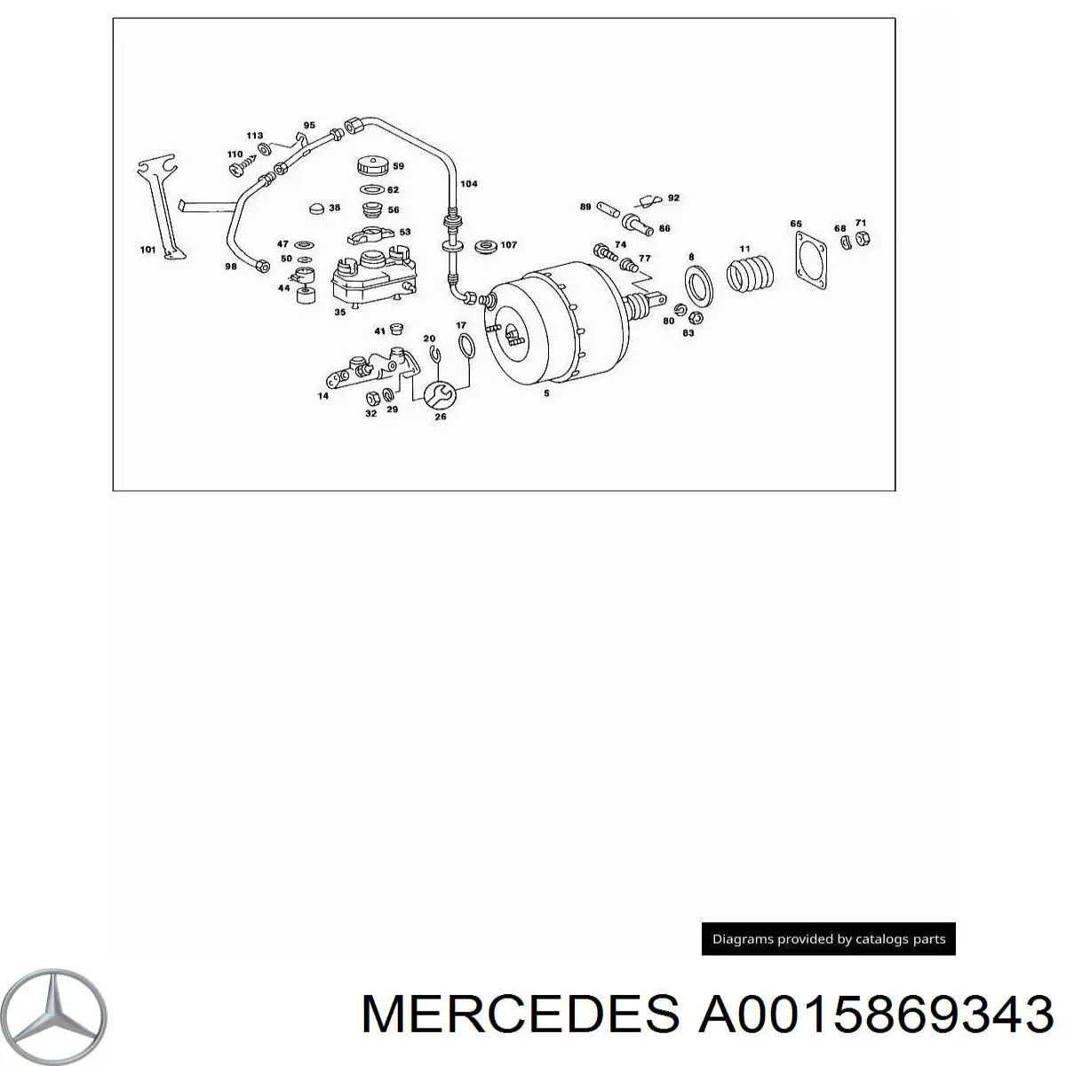 Ремкомплект головного гальмівного циліндру Mercedes A0015869343 ціна, від 373.70 USD