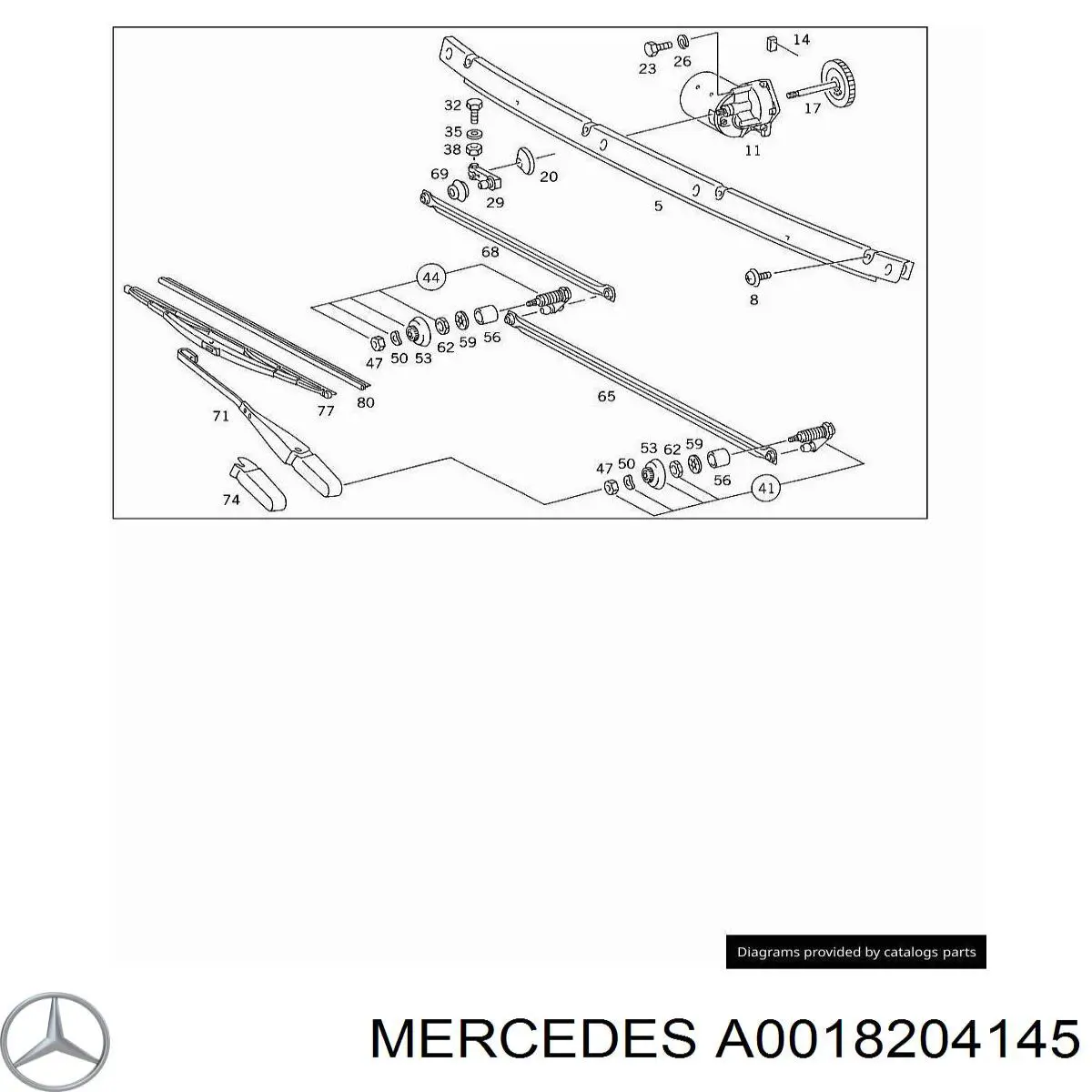 Щітка-двірник лобового скла, водійська Mercedes A0018204145 ціна, від 9.85 USD