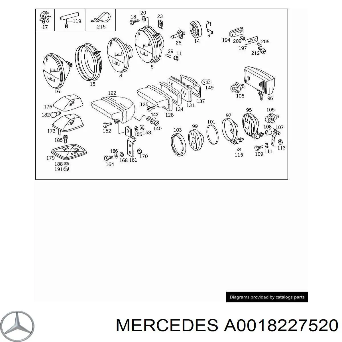 A0018227520 Mercedes повторювач повороту на крилі