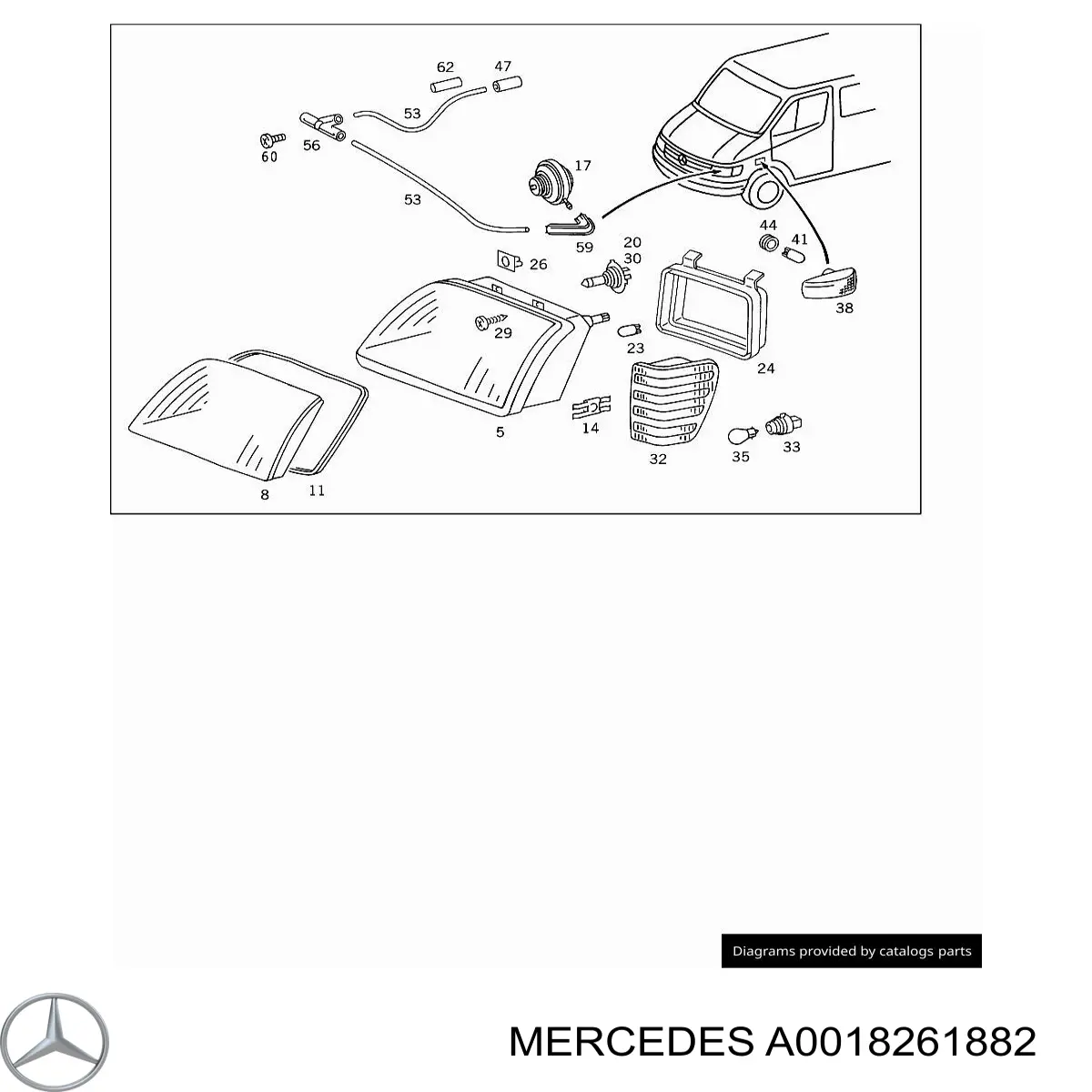 A0018261882 Mercedes цоколь (патрон лампочки покажчика поворотів)