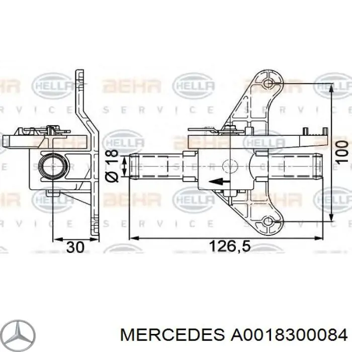 A0018300084 Mercedes Регулюючий клапан охолоджувальної рідини