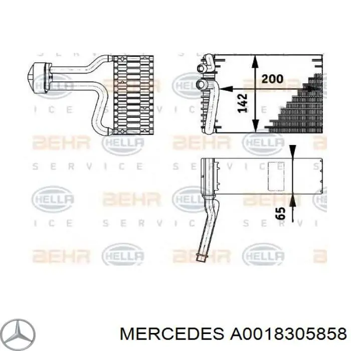 Випаровувач кондиціонера Mercedes A0018305858 ціна, від 70.14 USD