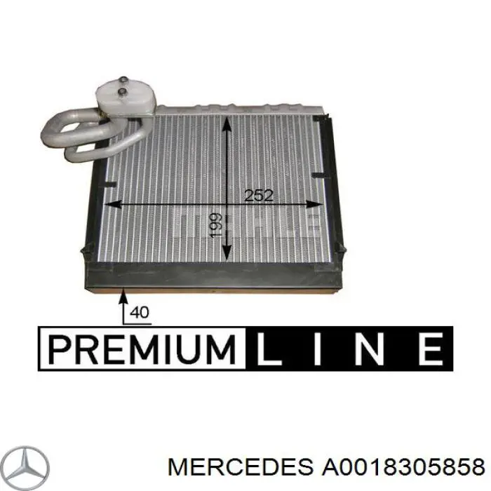 A0018305858 Mercedes радіатор кондиціонера салонний, випарник