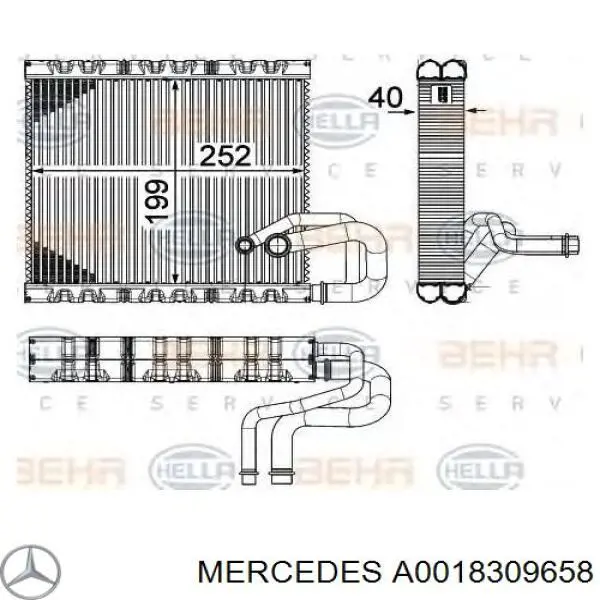 Випаровувач кондиціонера Mercedes A0018309658 ціна, від 82.86 USD