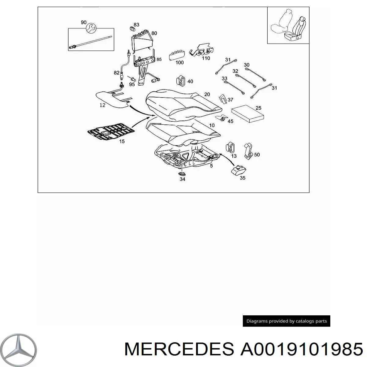  Mercedes A0019101985 ціна, від 24.07 USD