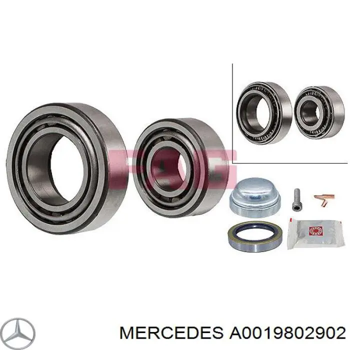 Підшипник маточини передньої, внутрішній A0019802902 Mercedes