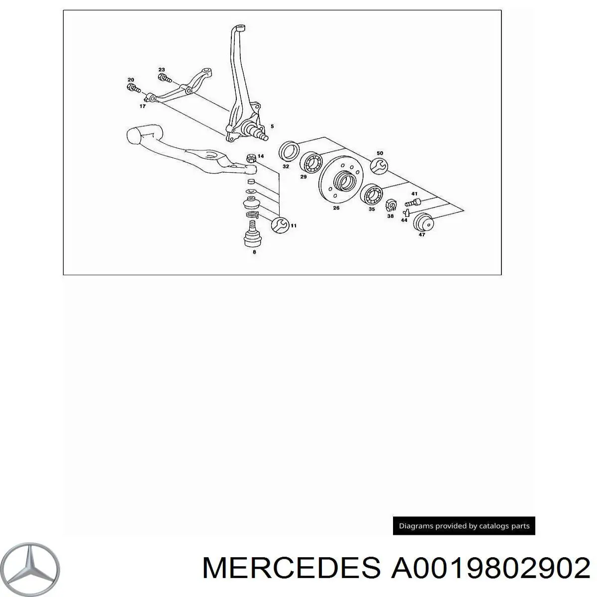 Підшипник ступиці передній, внутрішній Mercedes A0019802902 ціна, від 8.37 USD
