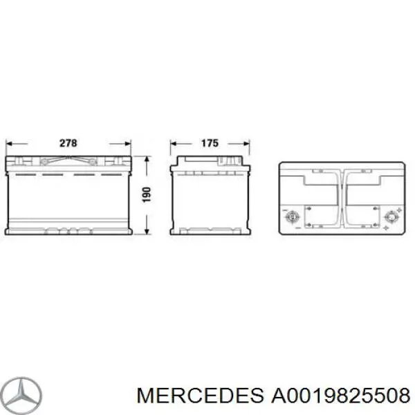Акумуляторна батарея, АКБ Mercedes A0019825508