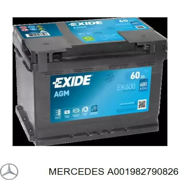 A001982790826 Mercedes Авто акумулятор