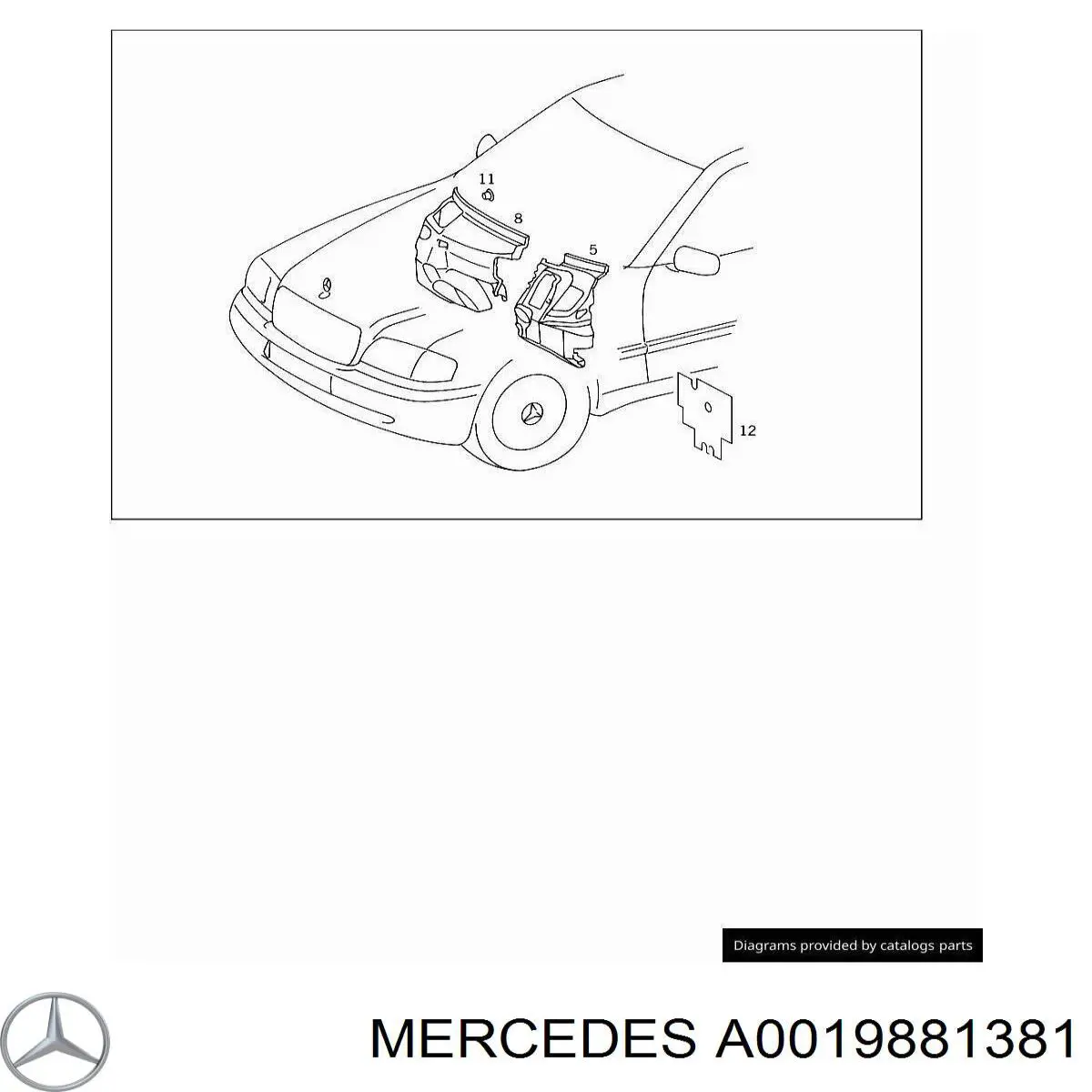 Буфер/відбійник капота A0019881381 Mercedes