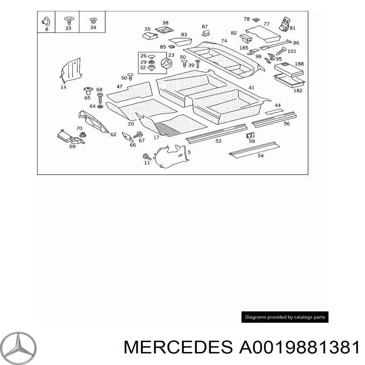 A0019881381 Mercedes Буфер / відбійник капота