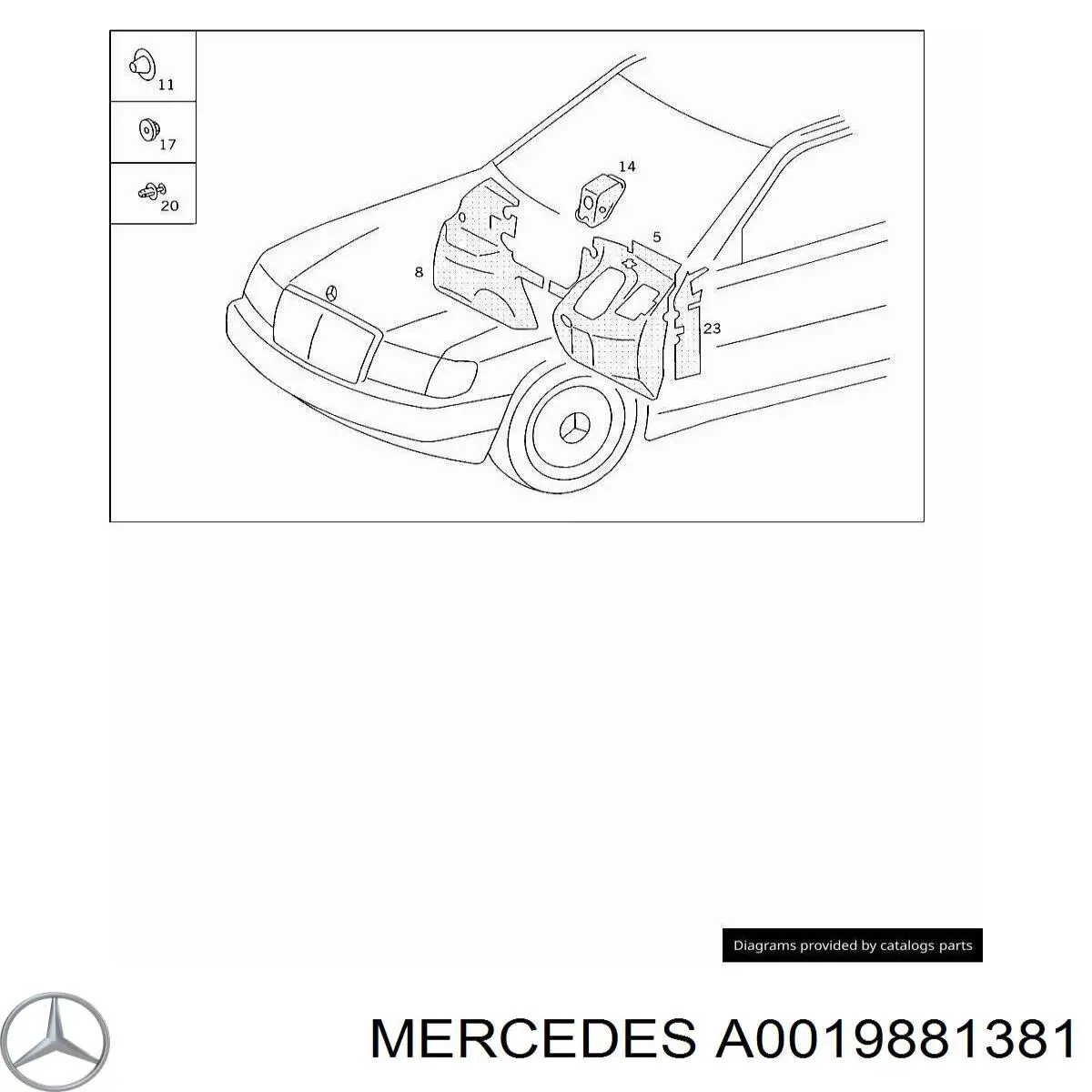 Буфер капота гумовий Mercedes A0019881381 ціна, від 0.56 USD