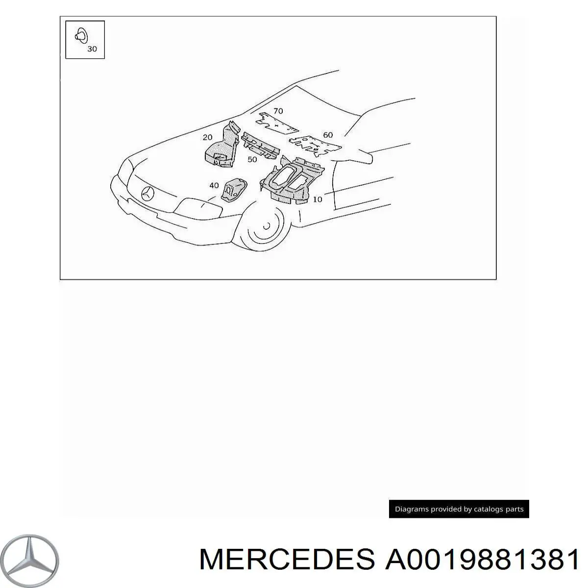 Купити A0019881381 Mercedes Буфер/відбійник капота