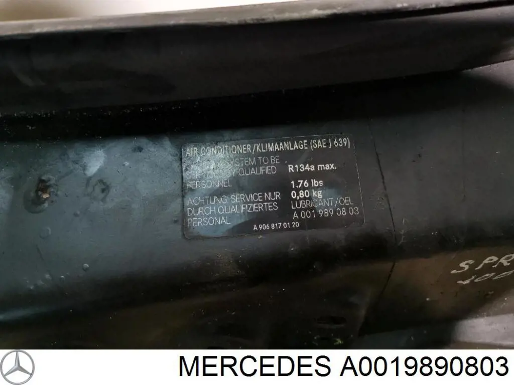  A0019890803 Mercedes