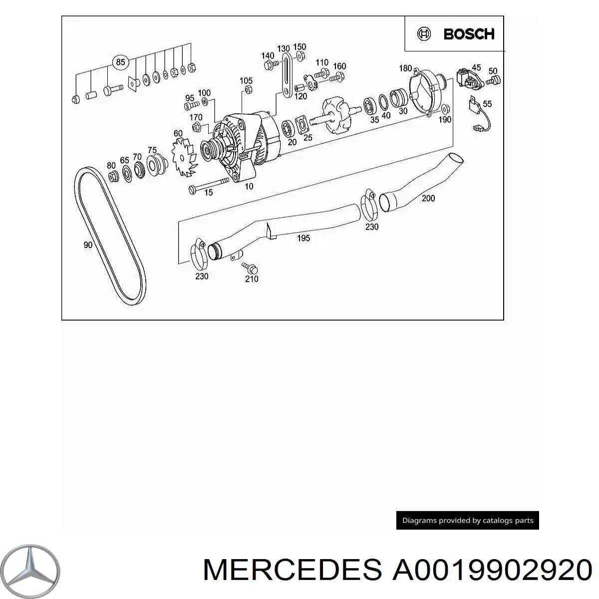 A0001540452 Mercedes Кришка генератора задня
