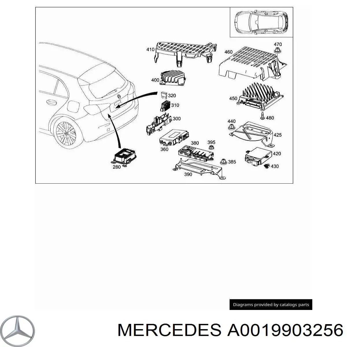 Купити A0019903256 Mercedes Болт/гайка кріплення