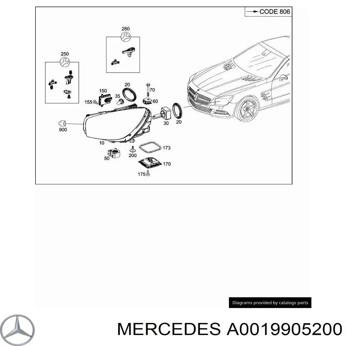  Mercedes A0019905200 ціна, від 2.46 USD
