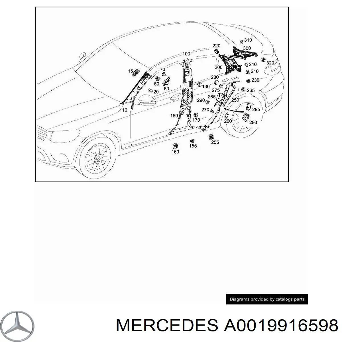  Mercedes A0019916598 ціна, від 0.36 USD