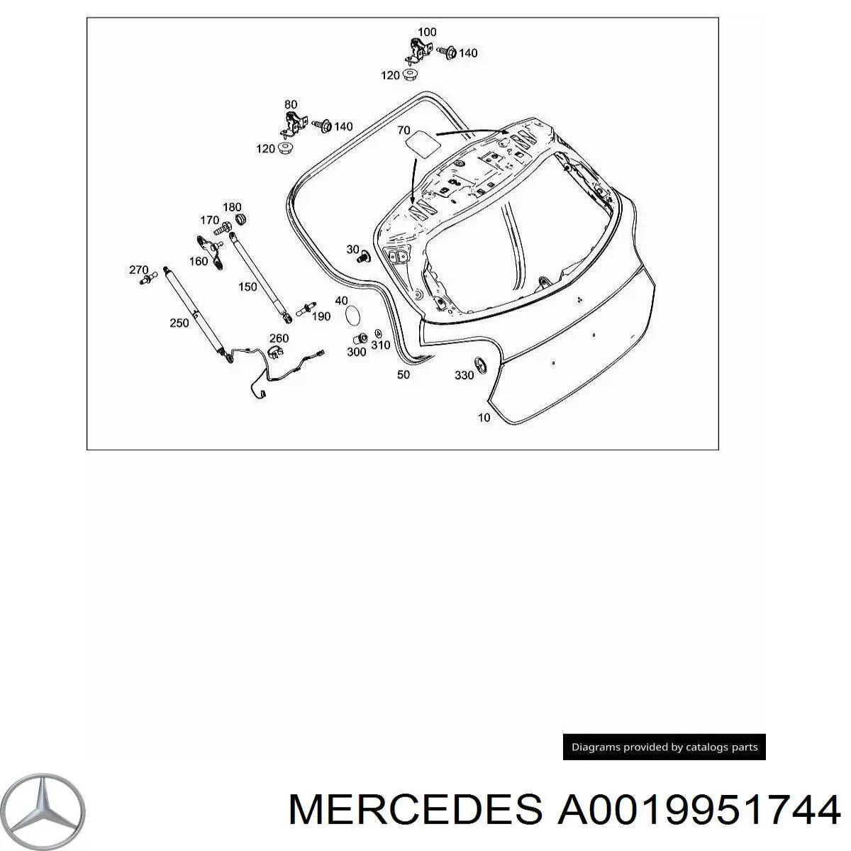 Фіксатор (скоба) проводки Mercedes A0019951744 ціна, від 1.27 USD