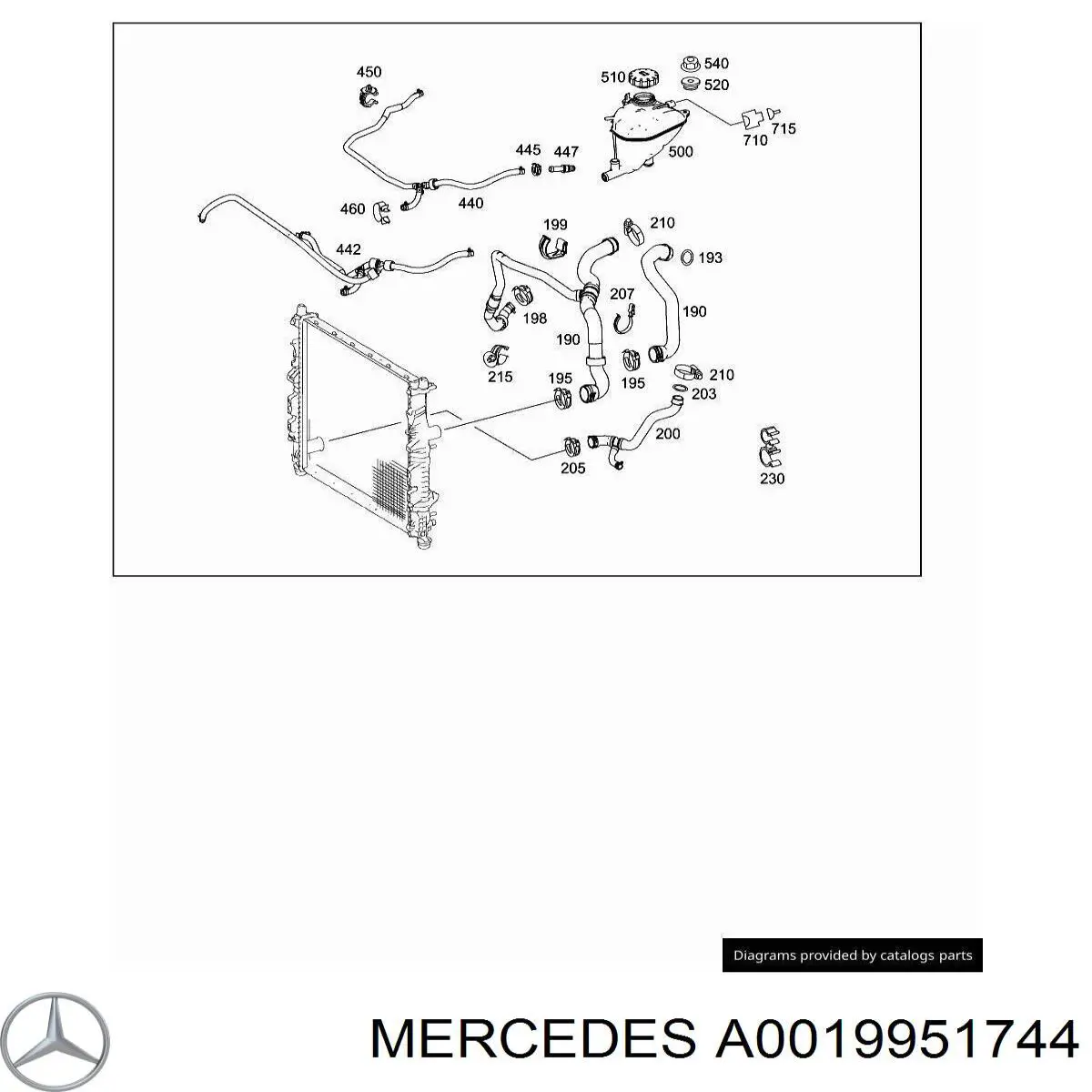 Купити A0019951744 Mercedes Фіксатор (скоба) проводки