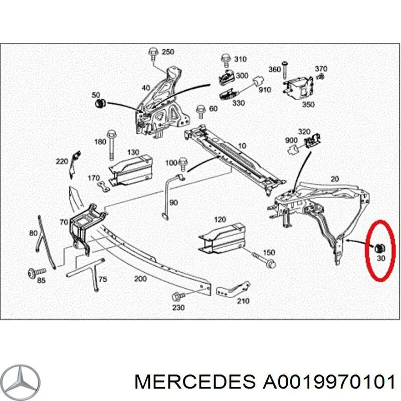 Кронштейн (адаптер) кріплення фари передньої Mercedes A0019970101 ціна, від 13.28 USD