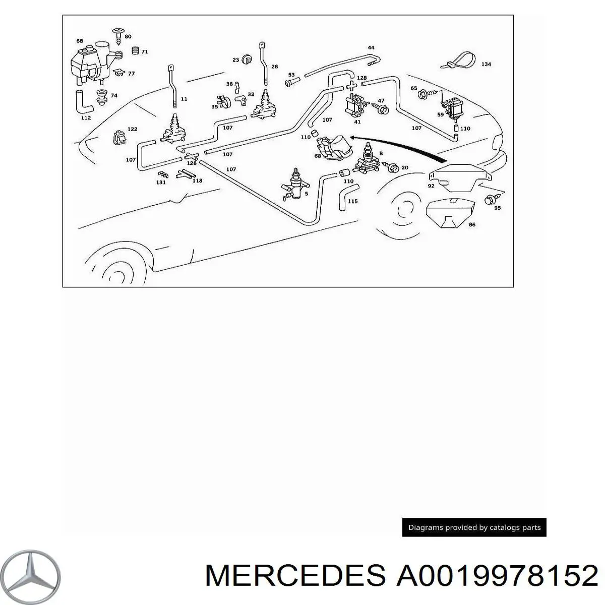 Головний патрубок витратоміра повітря (черепаха) Mercedes A0019978152 ціна, від 9.89 USD