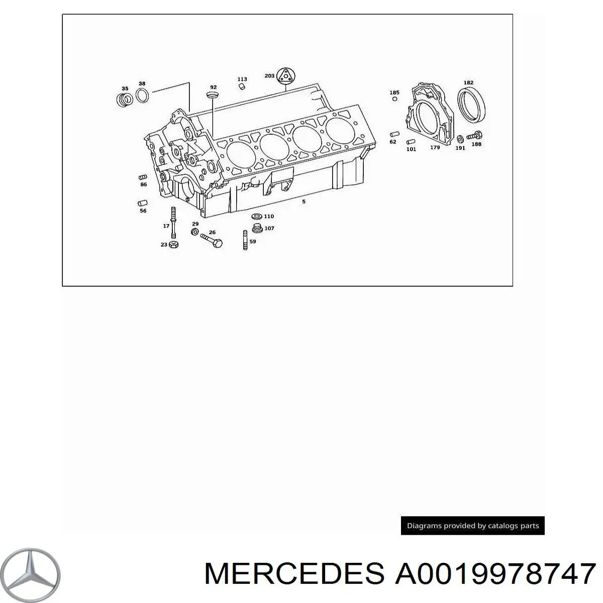 Сальник колінвала двигуна, задній Mercedes A0019978747 ціна, від 9.42 USD