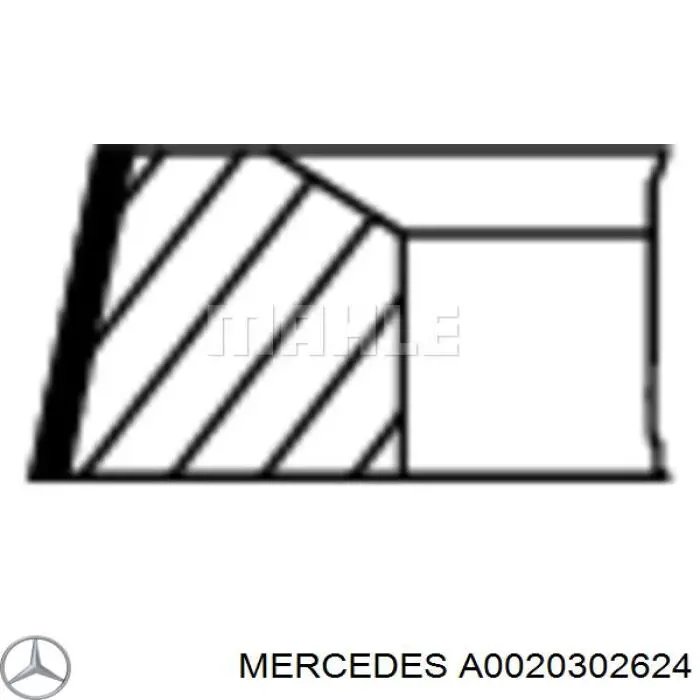 A0020302624 Mercedes кільця поршневі на 1 циліндр, std.