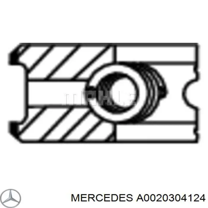 Кільця поршневі на 1 циліндр, 2-й ремонт (+0,50) Mercedes A0020304124 ціна, від 144.08 USD