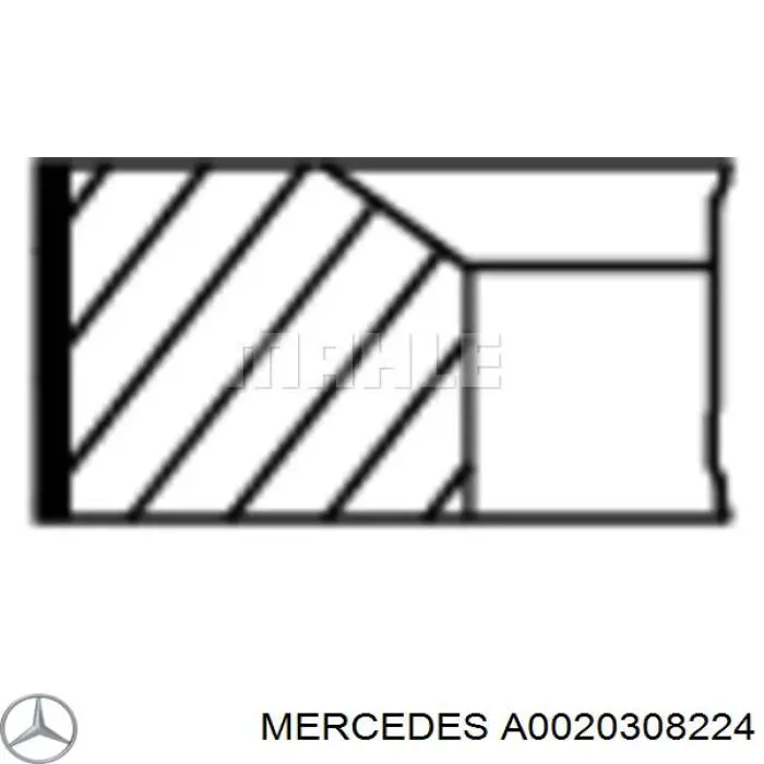 Кільця поршневі на 1 циліндр, 2-й ремонт (+0,50) Mercedes A0020308224 ціна, від 17.43 USD