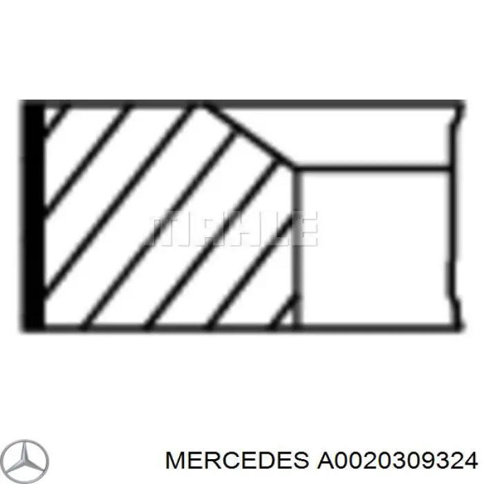 0020309324 Mercedes кільця поршневі на 1 циліндр, std.