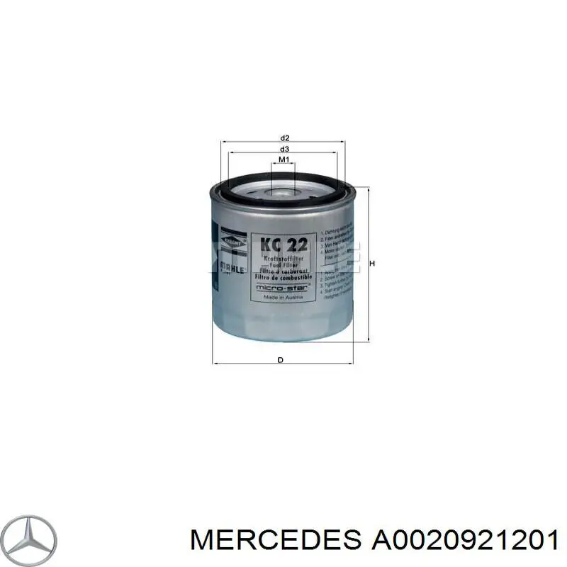 Купити A0020921201 Mercedes Фільтр-відстійник палива грубої очистки