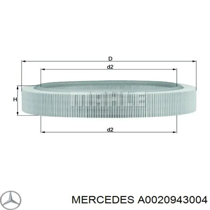 Фільтр повітряний Mercedes A0020943004