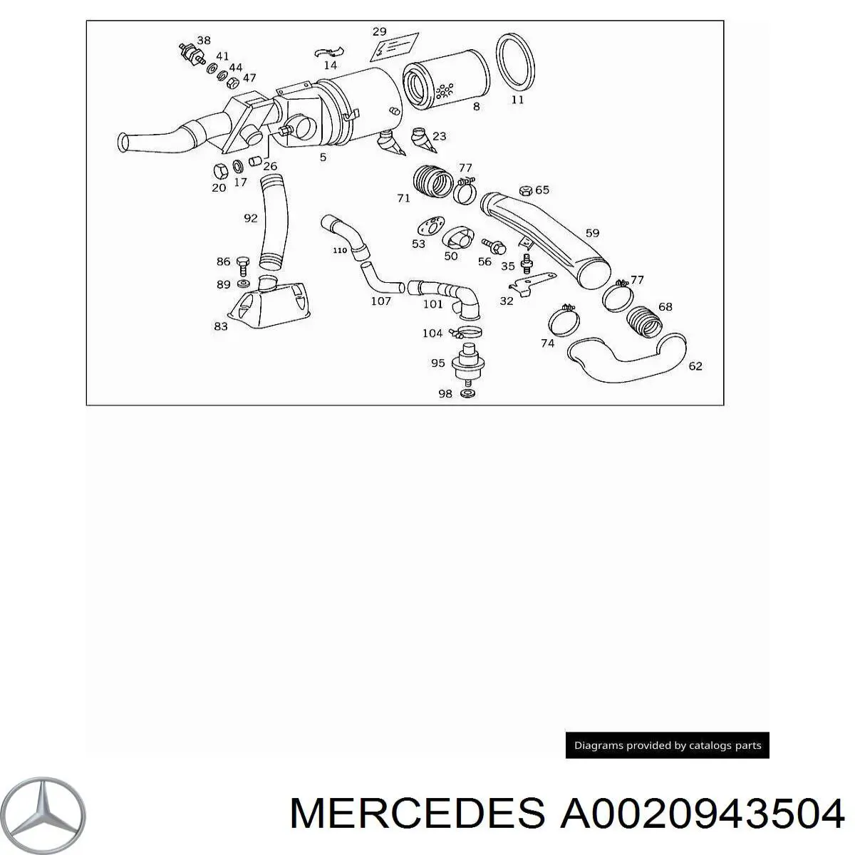 Елемент повітряного фільтра Mercedes A0020943504 ціна, від 32.90 USD