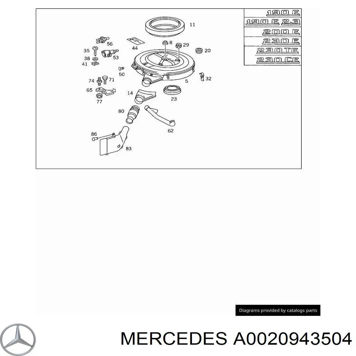 A0020943504 Mercedes фільтр повітряний