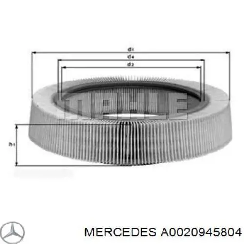 A0020945804 Mercedes фільтр повітряний