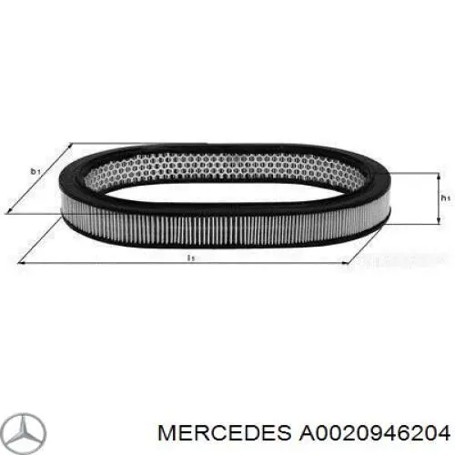 Елемент повітряного фільтра Mercedes A0020946204 ціна, від 28.22 USD