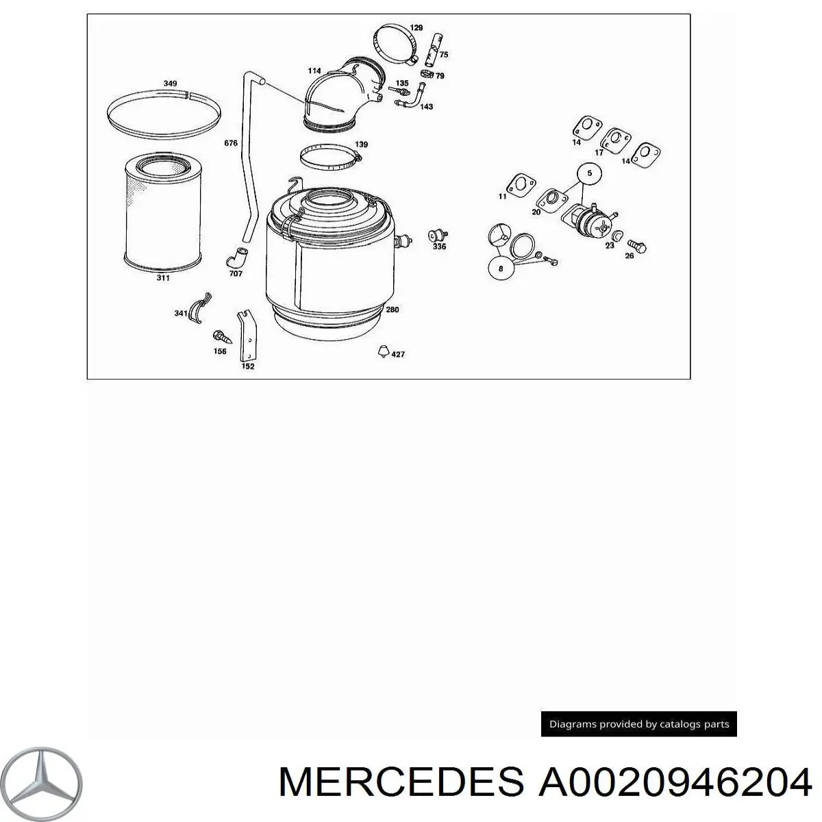 Фільтр повітряний A0020946204 Mercedes