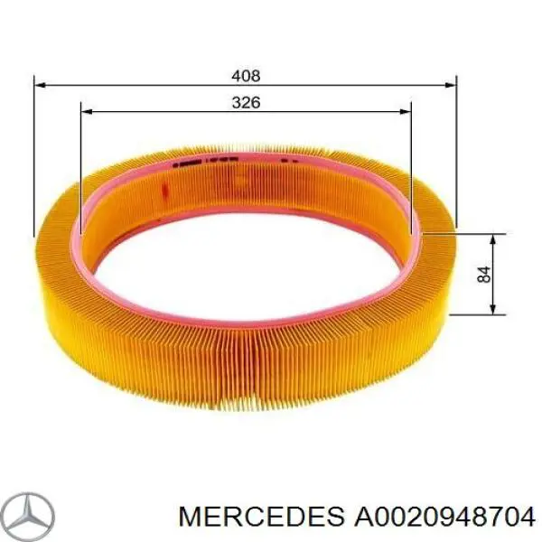 Елемент повітряного фільтра Mercedes A0020948704 ціна, від 11.27 USD