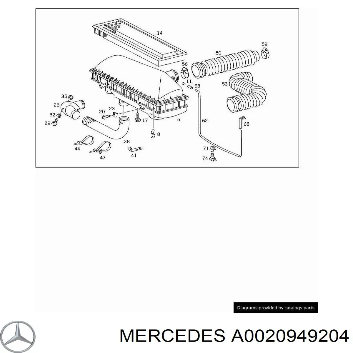 Купити A0020949204 Mercedes Автомобільний фільтр повітря