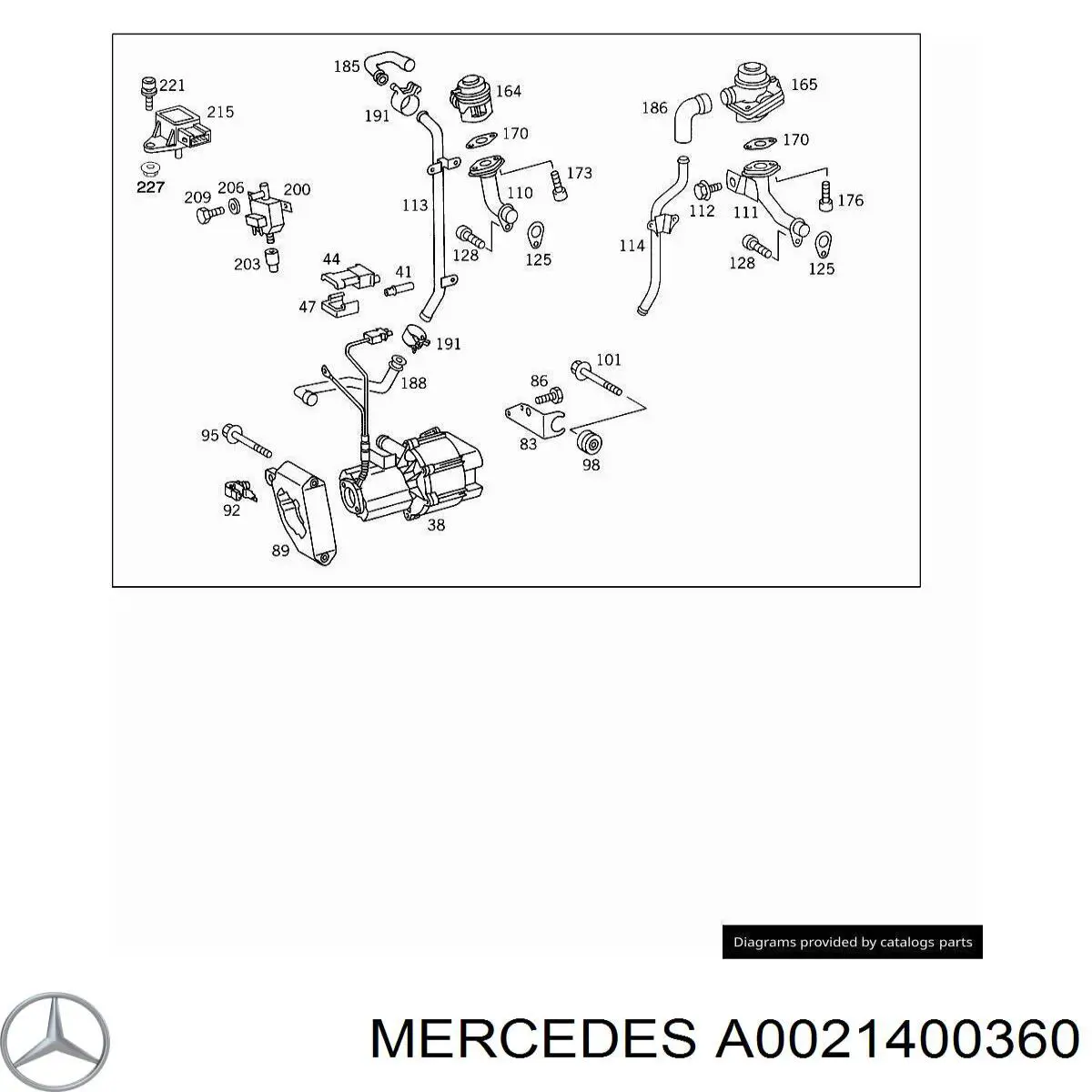 A0021400360 Mercedes Клапан подачі вторинного повітря