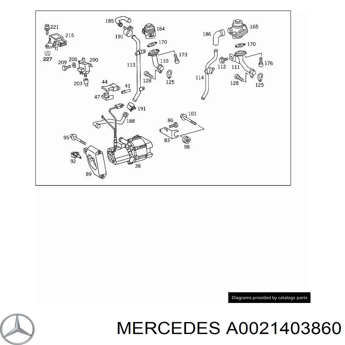 Клапан подачі вторинного повітря A0021403860 Mercedes